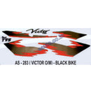 Graphics Sticker Set for TVS Victor | Old Model | Black Vehicle