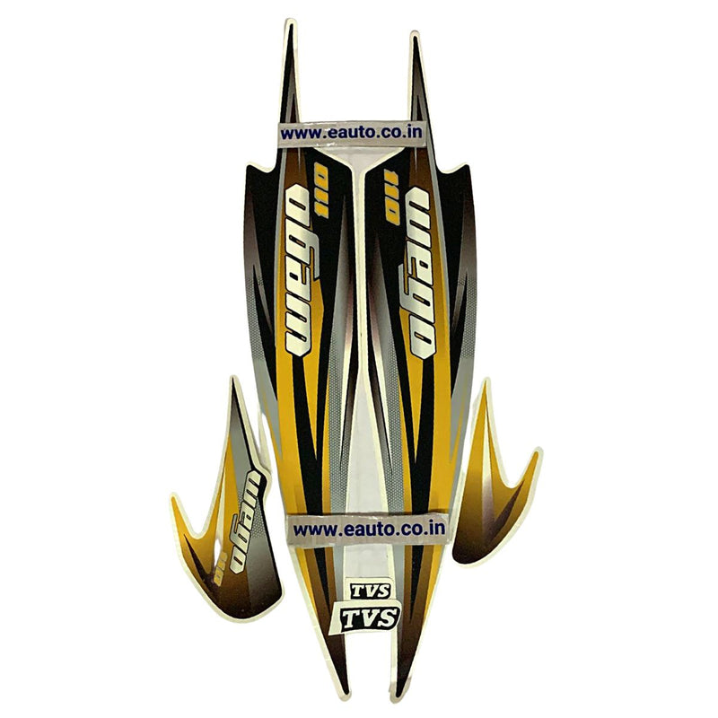 Graphics Sticker Set For Tvs Wego 110 | Yellow Vinyl Decal