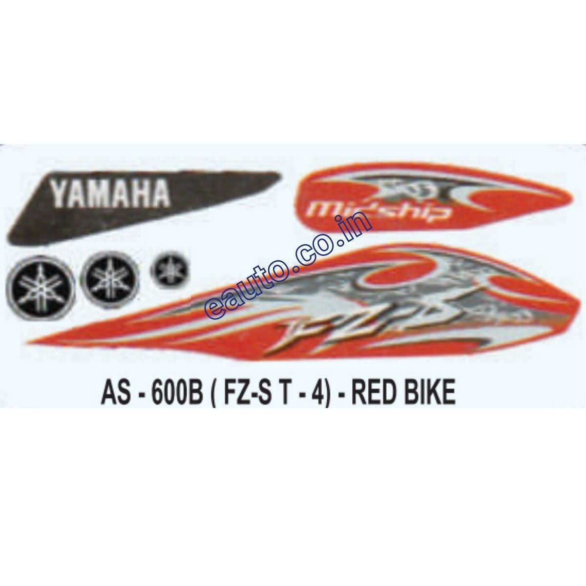 Graphics Sticker Set for Yamaha FZ-S | Type 4 | Red Vehicle | Both Sid
