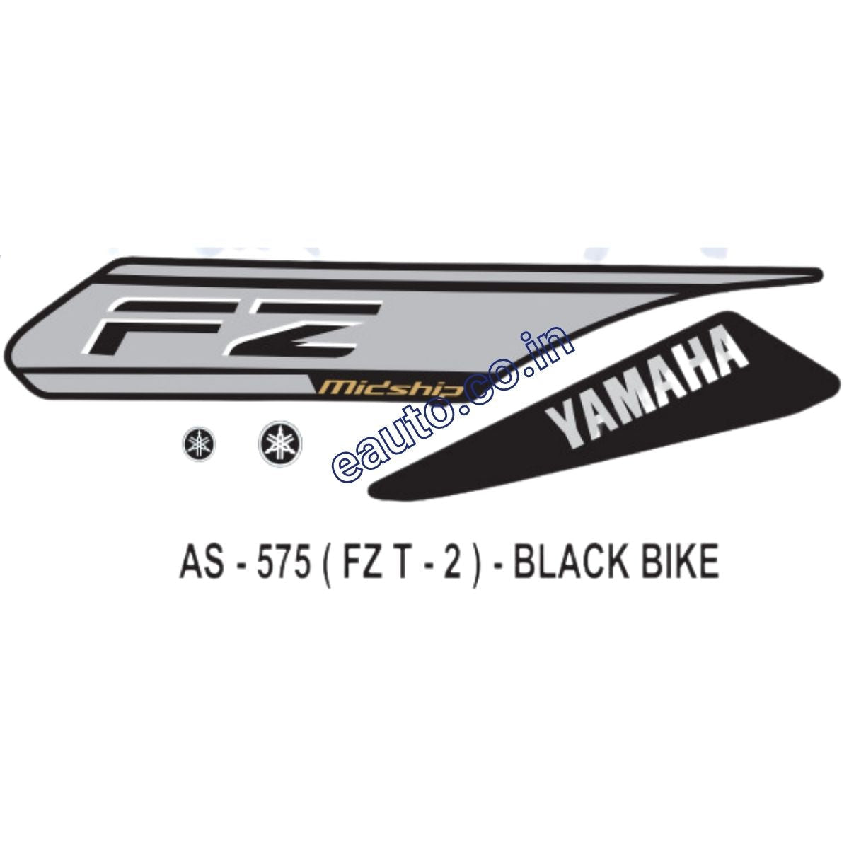 Graphics Sticker Set for Yamaha FZ | Type 2 | Black Vehicle | Both Sid