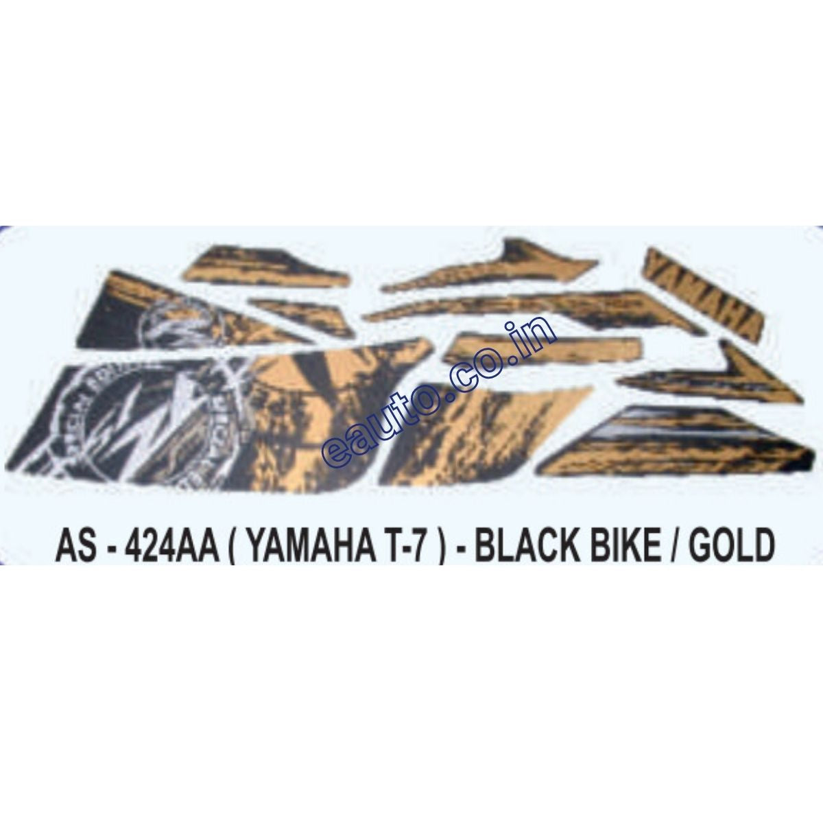 Graphics Sticker Set for Yamaha R15 | Type 7 | Black Vehicle | Gold St