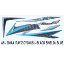 Graphics Sticker Set for Yamaha Ray Z Cygnus | Black Shield | Blue Sticker