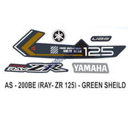 Graphics Sticker Set for Yamaha Ray ZR 125 | Green Shield Sticker | Both Sides