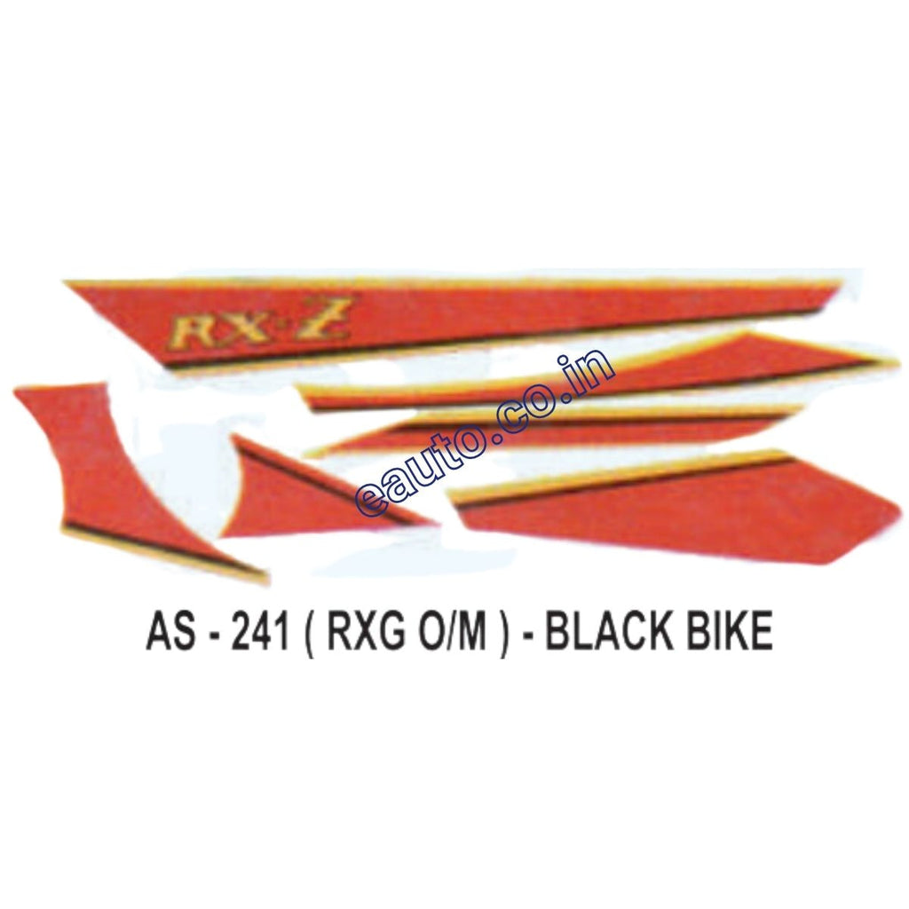 Black Rx Sticker Graphics Sticker Set for Yamaha RX-Z | Old Model | Black Vehicle | Bot