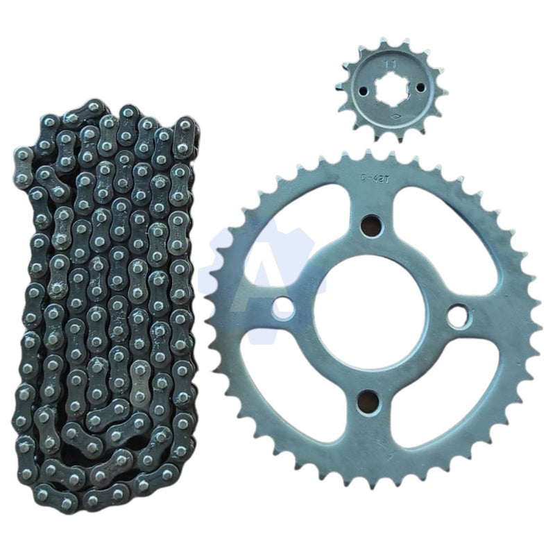 Rolon Chain Sprocket Kit For Bajaj Vikrant V15 (4Hole|42T-14T-124L)