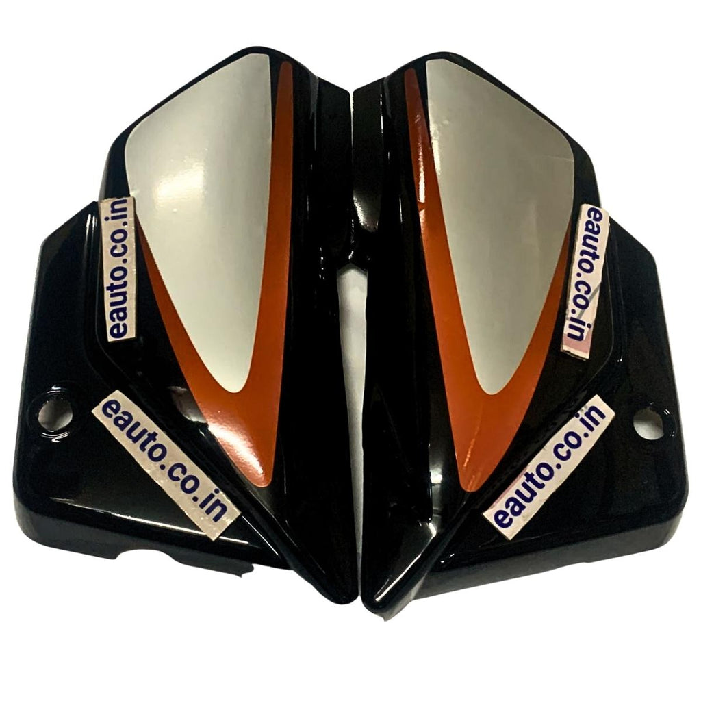 Splendor Side Panel Lock Side Panel for Hero Splendor Plus | Black & Orange Colour