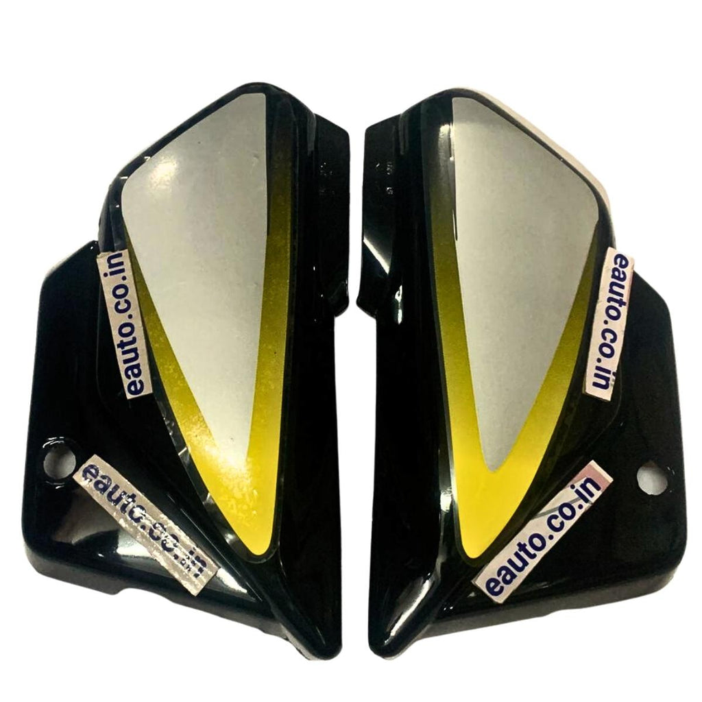 Splendor Side Panel Lock Side Panel for Hero Splendor Plus | Black & Yellow Colour