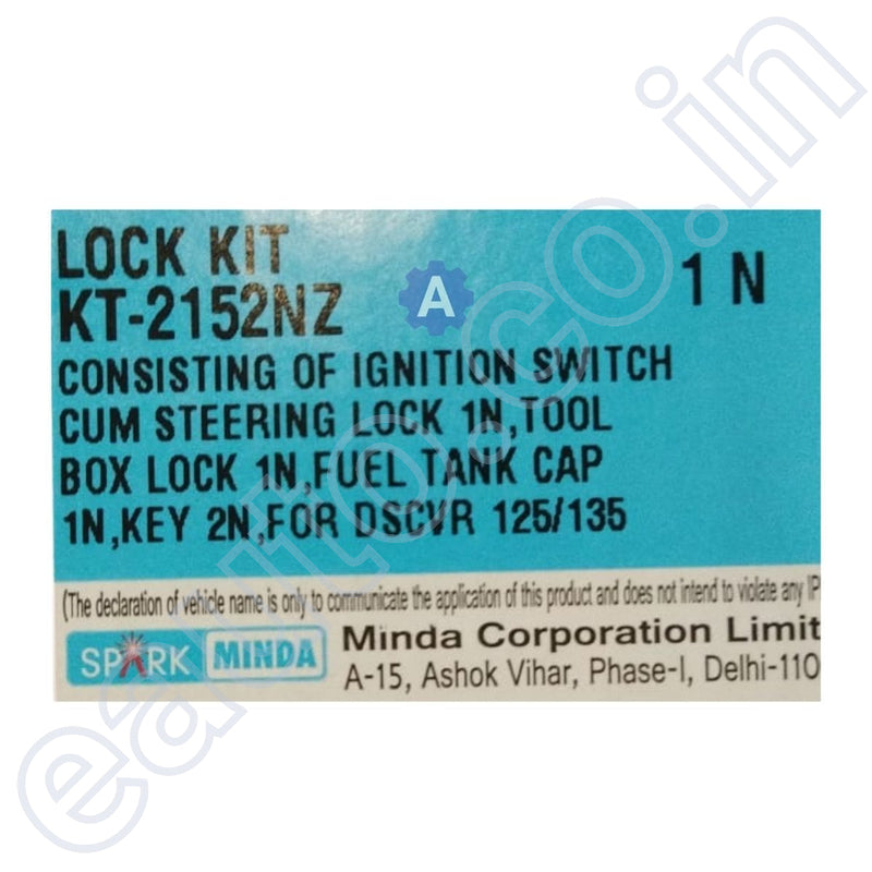 Spark Minda Ignition Lock Set For Bajaj Discover 125/ 135 Old Model | Of 3