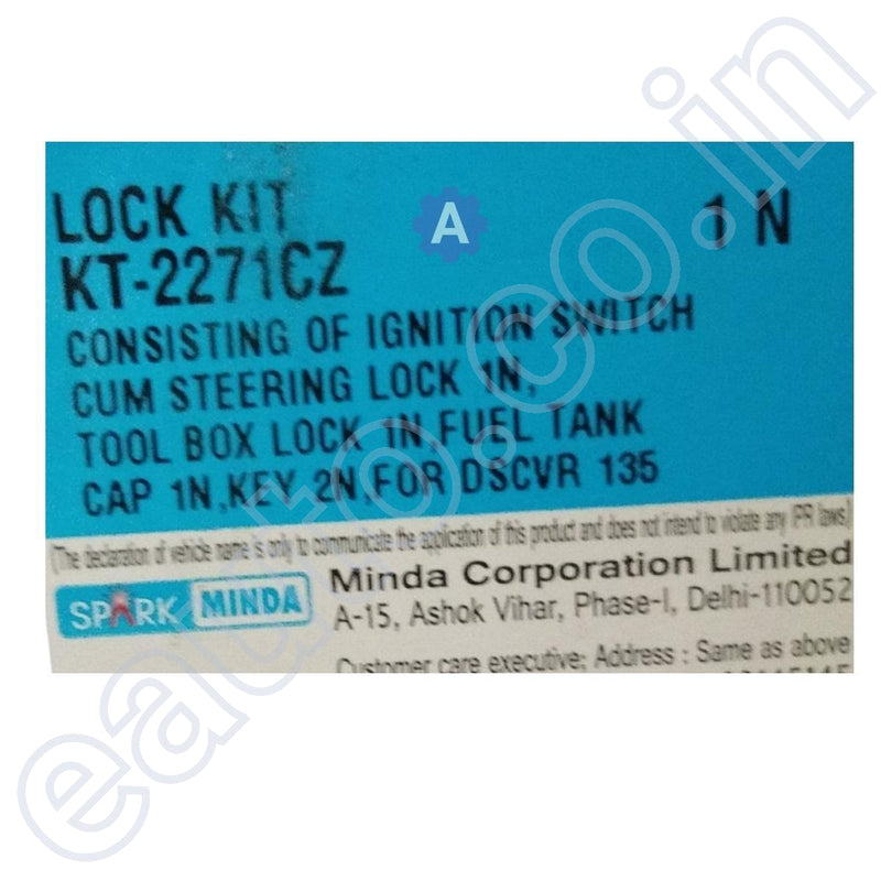 Spark Minda Ignition Lock Set For Bajaj Discover 135 Digital Meter