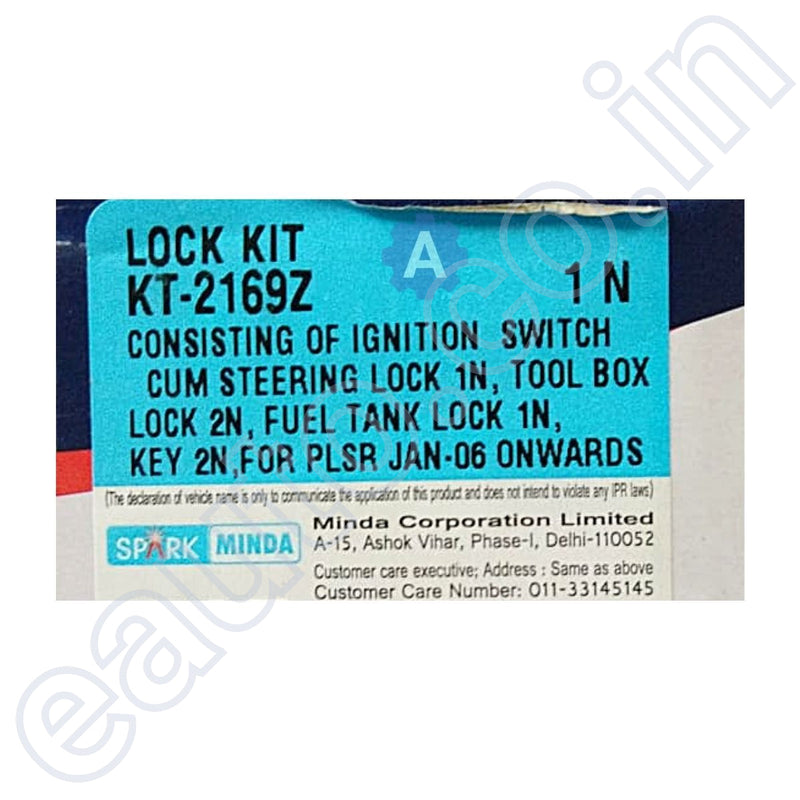 Spark Minda Ignition Lock Set For Bajaj Pulsar 150 Ug3 | 180 Jan 2006 Onwards