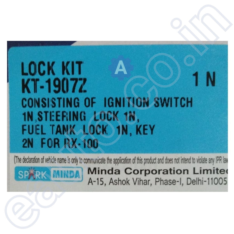 Spark Minda Ignition Lock Set For Yamaha Rx 100 | Of 3