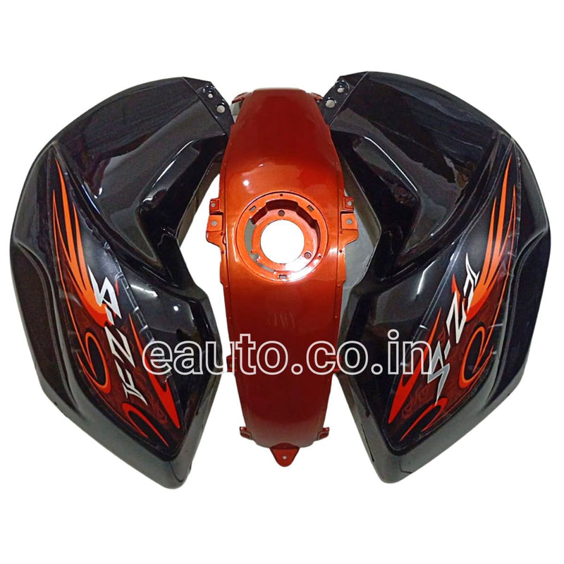 Tank Cover For Yamaha Fz | Fz16 Fz-S V1 Orange & Black Set Of 3