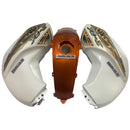 Tank Cover for Yamaha FZ | FZ16 | FZ-S V1 | White & Orange | Set of 3 Tank Cover