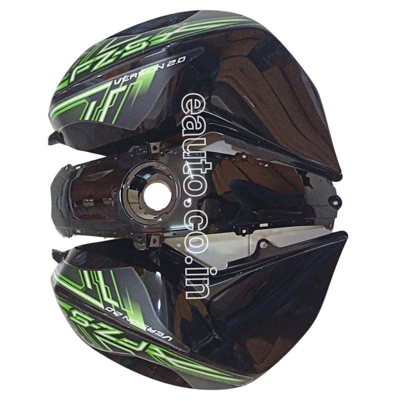 Tank Cover For Yamaha Fz-S V2 | Black & Green Set Of 3