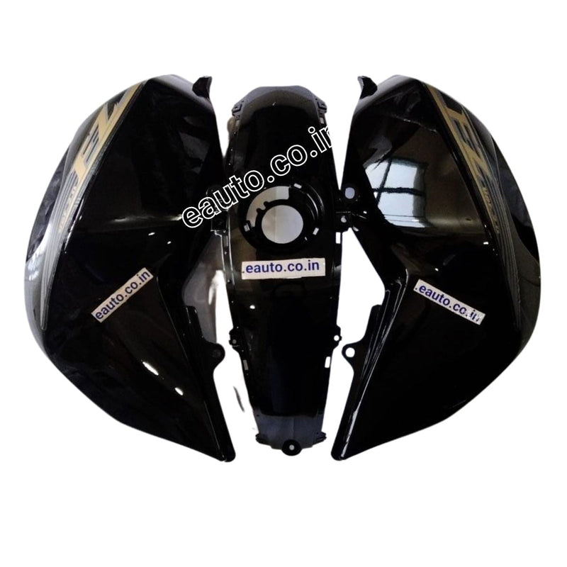 Tank Cover with Graphics for Yamaha FZ-S V2.0 | Black & Golden | Set of 3 Tank Cover