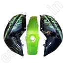 Tank Cover With Graphics For Yamaha Fz-S V2.0 | Black & Green Set Of 3