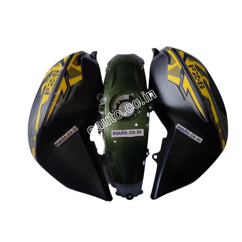 Tank Cover with Graphics for Yamaha FZ-S V2.0 | Military Green | Set of 3 Tank Cover