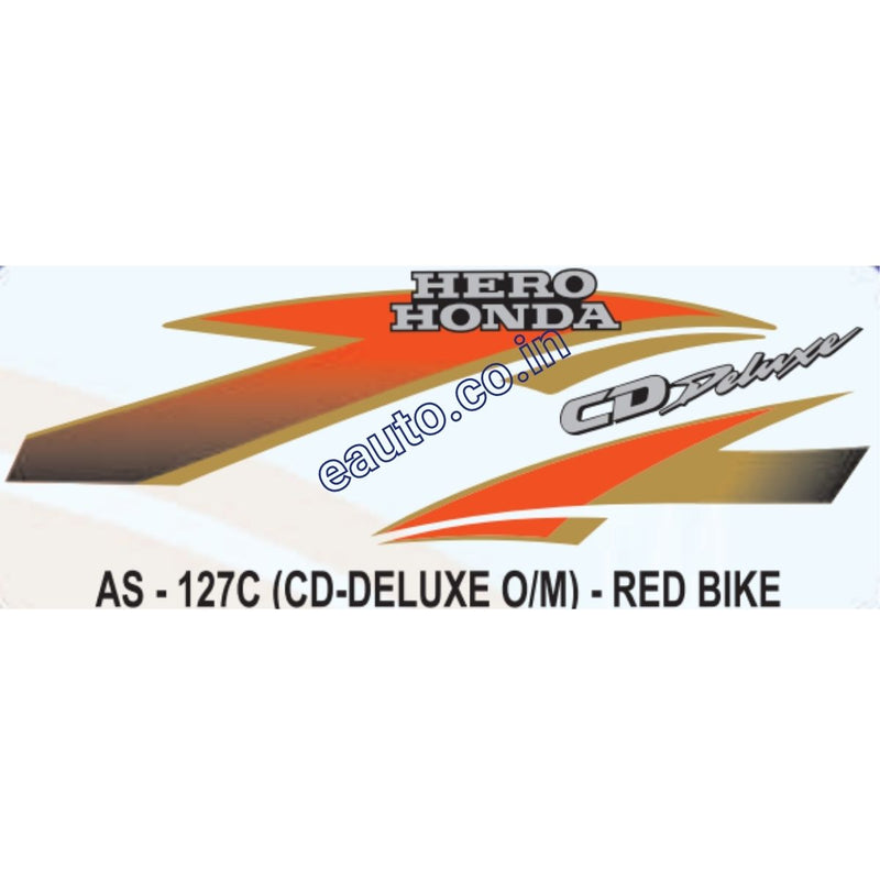Graphics Sticker Set for Hero Honda CD Deluxe | Old Model | Red Vehicle