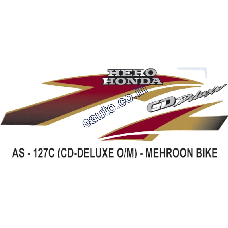 Graphics Sticker Set for Hero Honda CD Deluxe | Old Model | Mehroon Vehicle