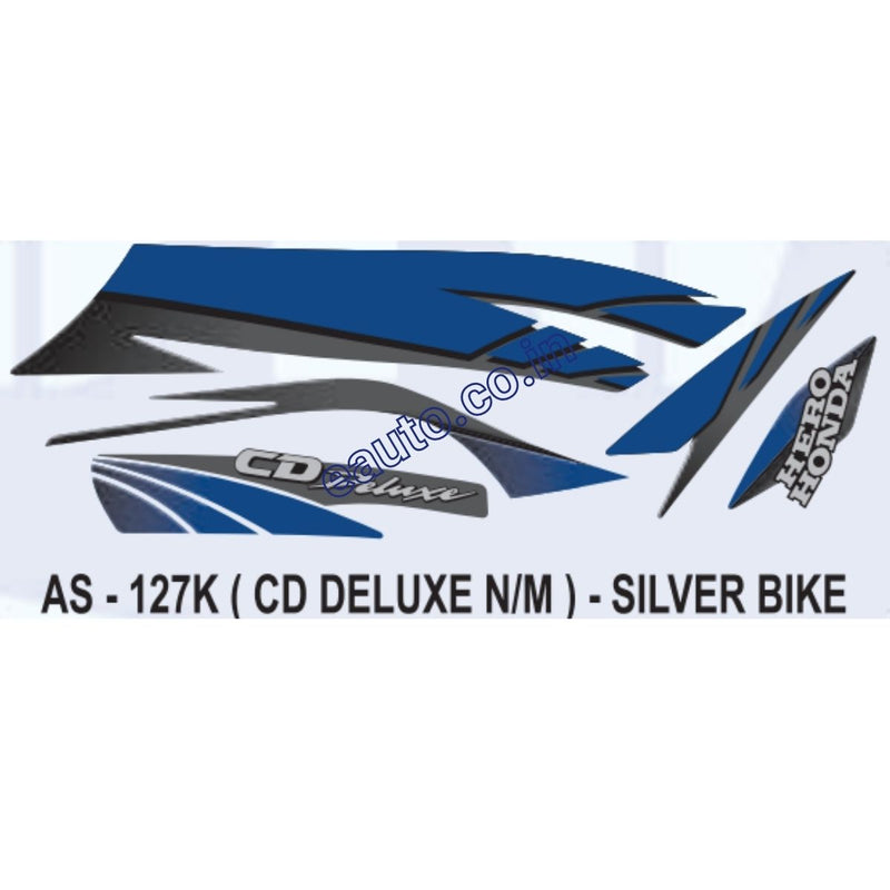 Graphics Sticker Set for Hero Honda CD Deluxe | New Model | Silver Vehicle
