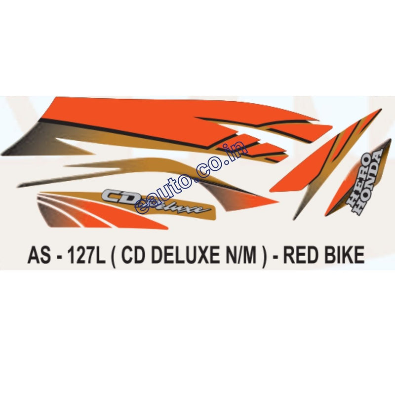 Graphics Sticker Set for Hero Honda CD Deluxe | New Model | Red Vehicle