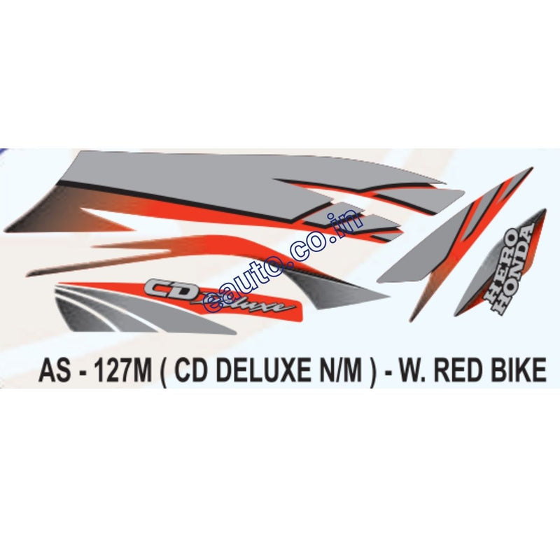 Graphics Sticker Set for Hero Honda CD Deluxe | New Model | Wine Red Vehicle
