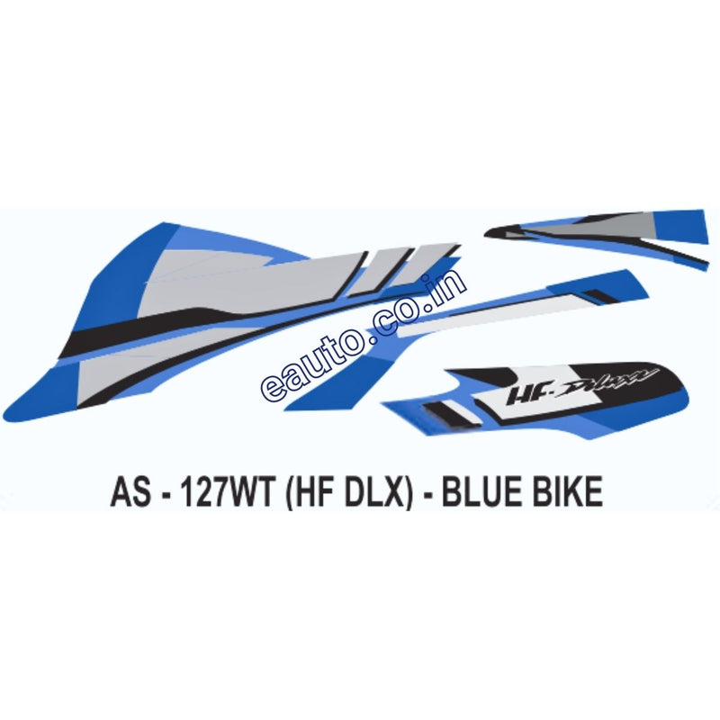 Graphics Sticker Set for Hero HF Deluxe | Blue Vehicle