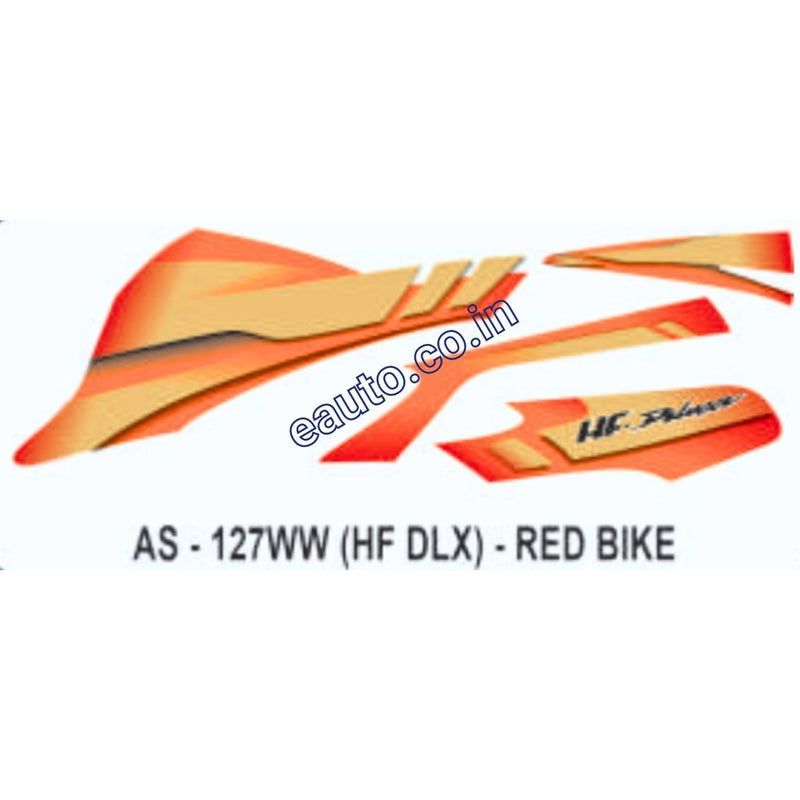 Graphics Sticker Set for Hero HF Deluxe | Red Vehicle