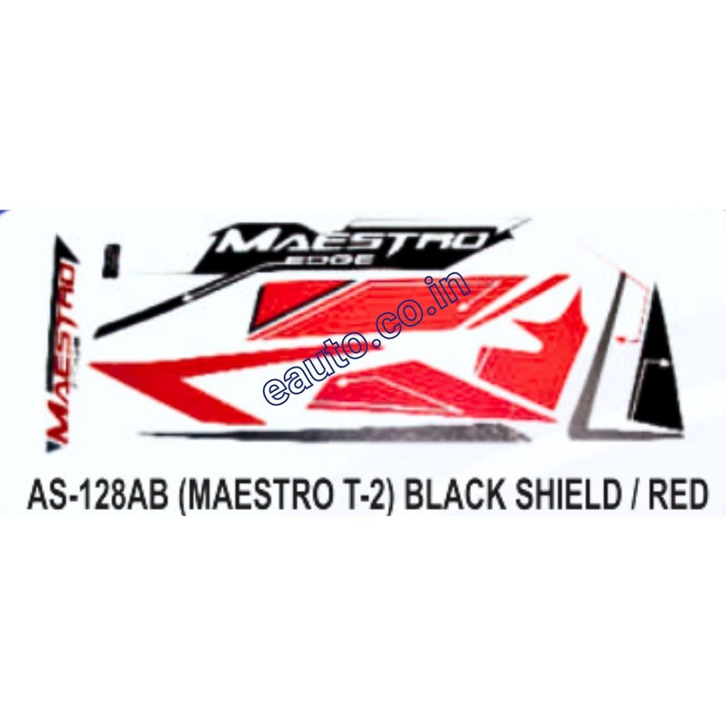 Graphics Sticker Set for Hero Maestro Edge | Type 2 | Black & Red Sticker