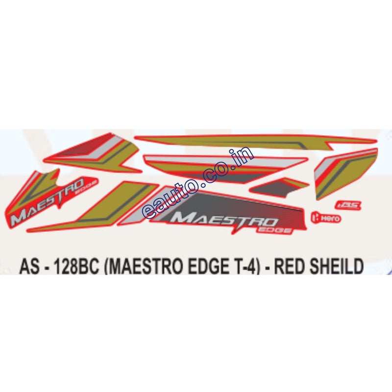 Graphics Sticker Set for Hero Maestro Edge | Type 4 | Red Shield Sticker