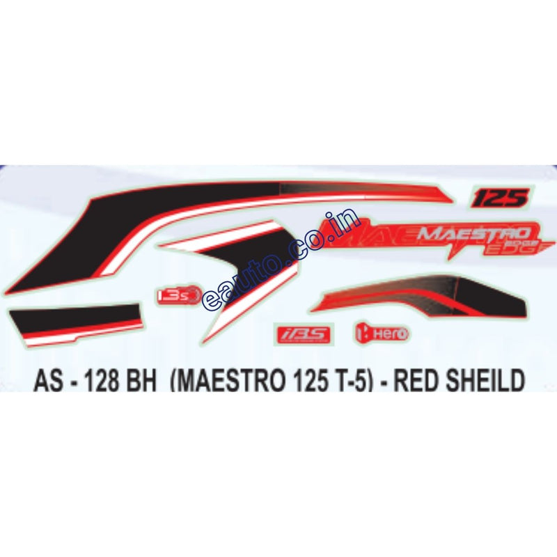 Graphics Sticker Set for Hero Maestro Edge 125 i3S | Type 5 | Red Vehicle