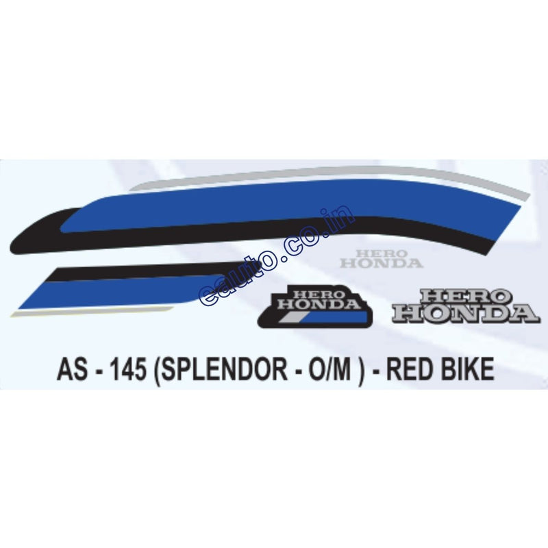 Graphics Sticker Set for Hero Honda Splendor | Old Model | Red Vehicle