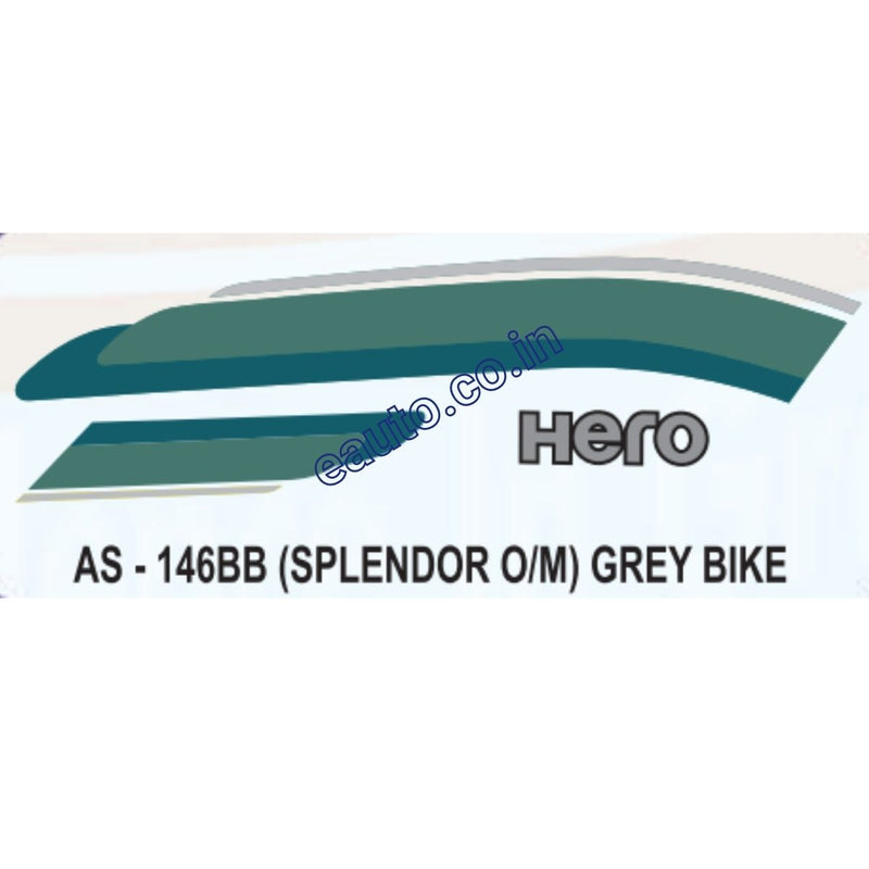 Graphics Sticker Set for Hero Splendor | Old Model | Grey Vehicle