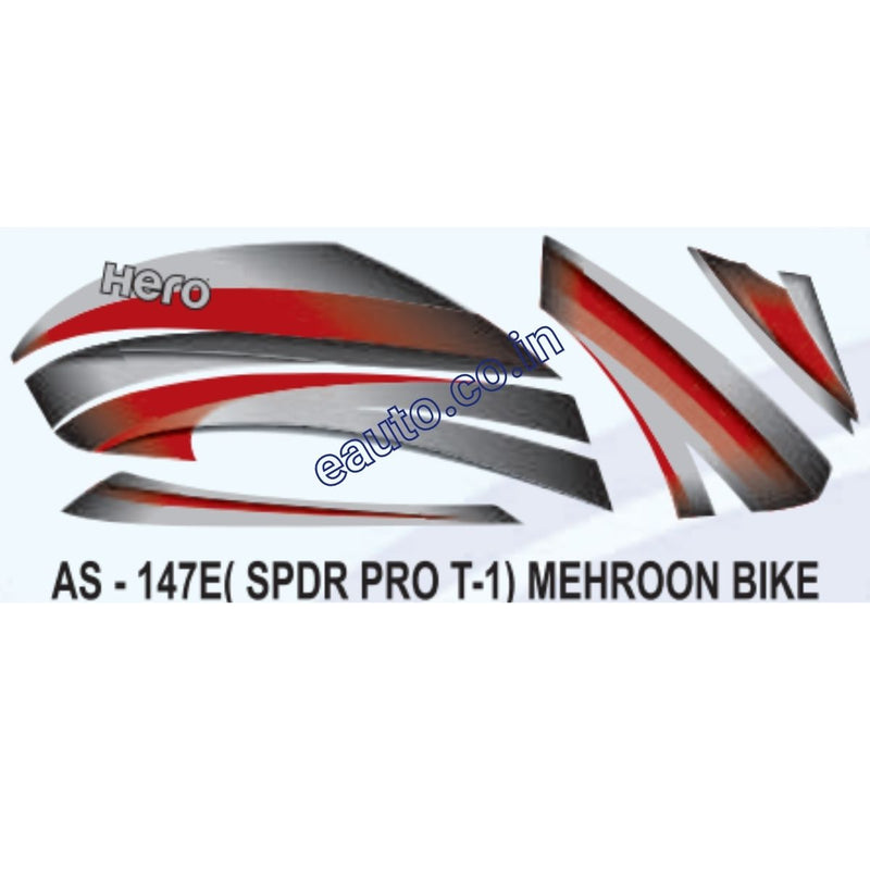 Graphics Sticker Set for Hero Splendor Pro | Type 1 | Mehroon Vehicle