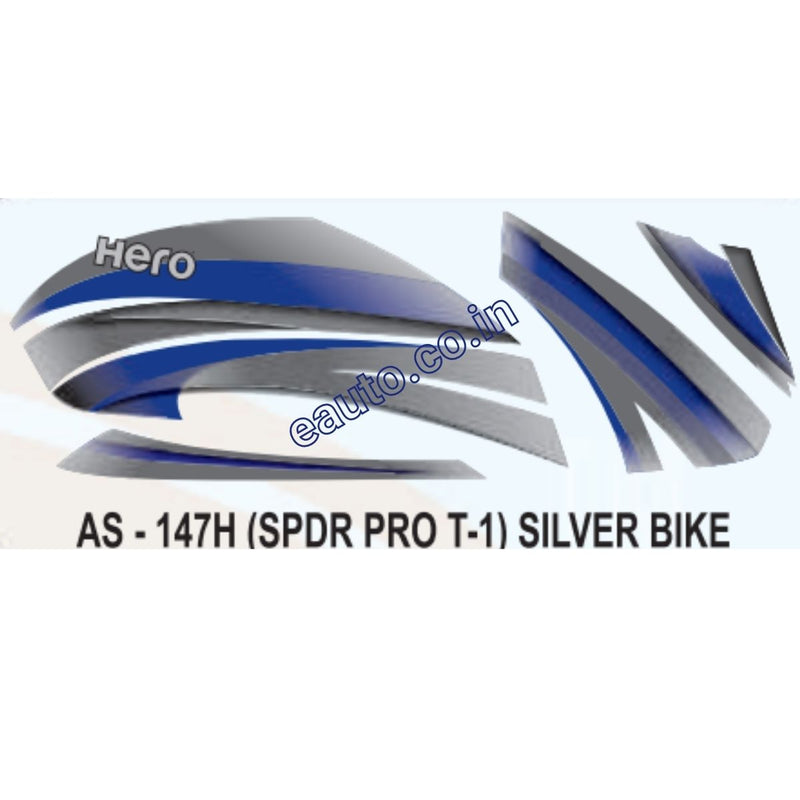 Graphics Sticker Set for Hero Splendor Pro | Type 1 | Silver Vehicle
