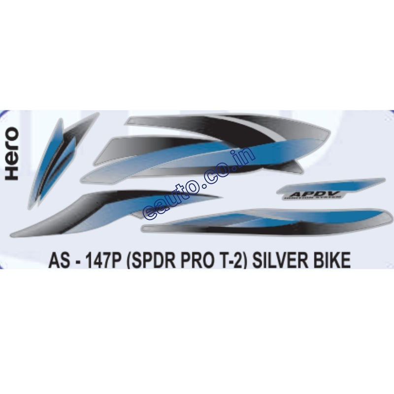 Graphics Sticker Set for Hero Splendor Pro | Type 2 | Silver Vehicle