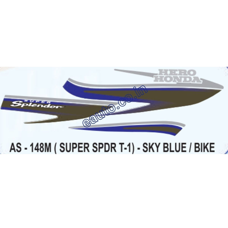 Graphics Sticker Set for Hero Honda Super Splendor | Type 1 | Sky Blue Vehicle