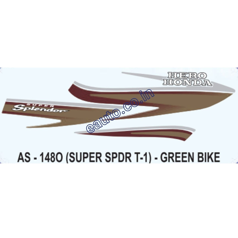 Graphics Sticker Set for Hero Honda Super Splendor | Type 1 | Green Vehicle