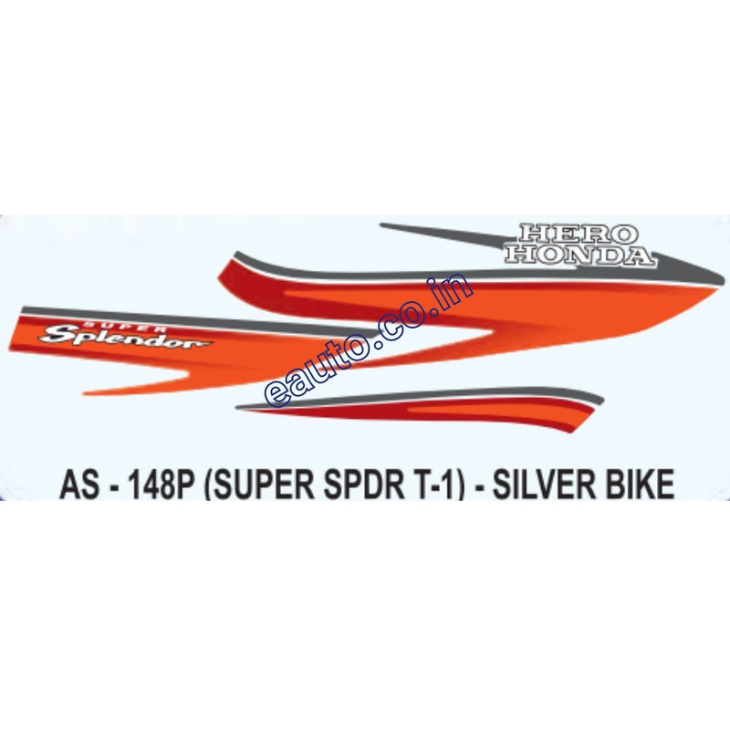 Graphics Sticker Set for Hero Honda Super Splendor | Type 1 | Silver Vehicle