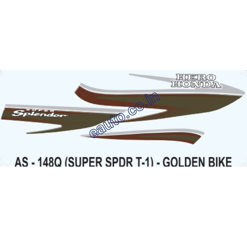 Graphics Sticker Set for Hero Honda Super Splendor | Type 1 | Golden Vehicle