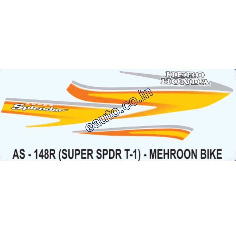 Graphics Sticker Set for Hero Honda Super Splendor | Type 1 | Mehroon Vehicle