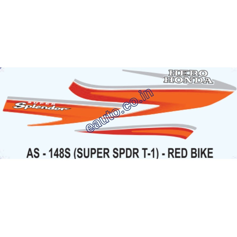 Graphics Sticker Set for Hero Honda Super Splendor | Type 1 | Red Vehicle