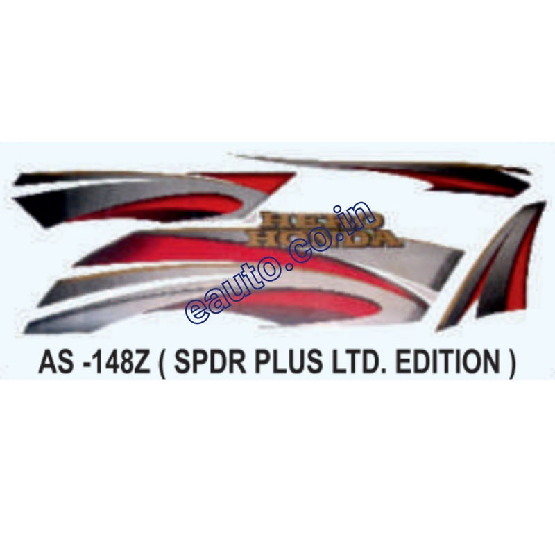 Graphics Sticker Set for Hero Honda Splendor Plus | Limited Edition | Red Sticker
