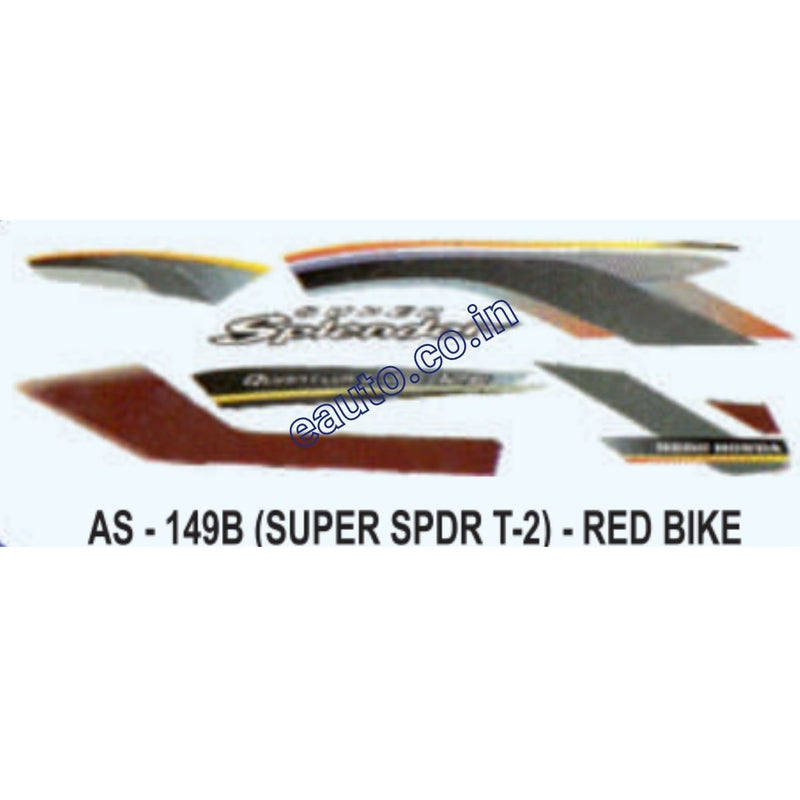 Graphics Sticker Set for Hero Honda Super Splendor | Type 2 | Red Vehicle