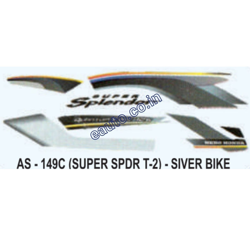 Graphics Sticker Set for Hero Honda Super Splendor | Type 2 | Silver Vehicle