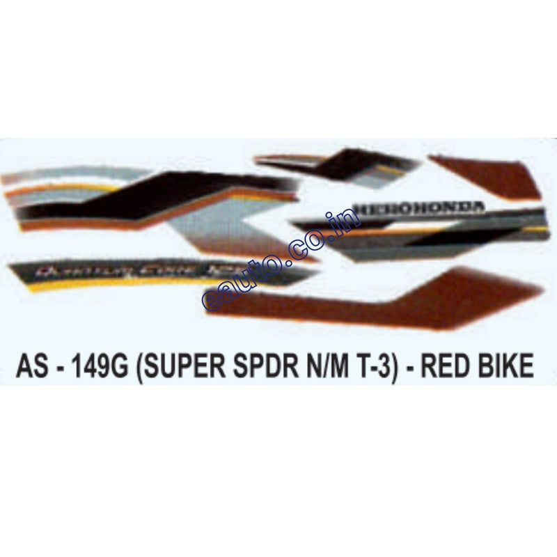 Graphics Sticker Set for Hero Honda Super Splendor | Type 3 | Red Vehicle