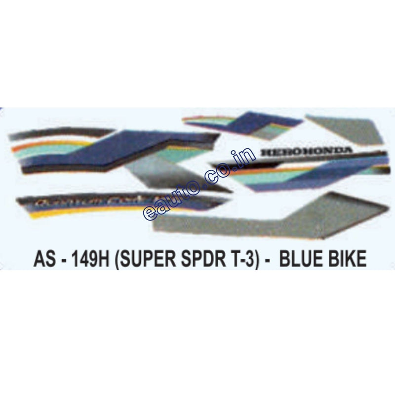 Graphics Sticker Set for Hero Honda Super Splendor | Type 3 | Blue Vehicle
