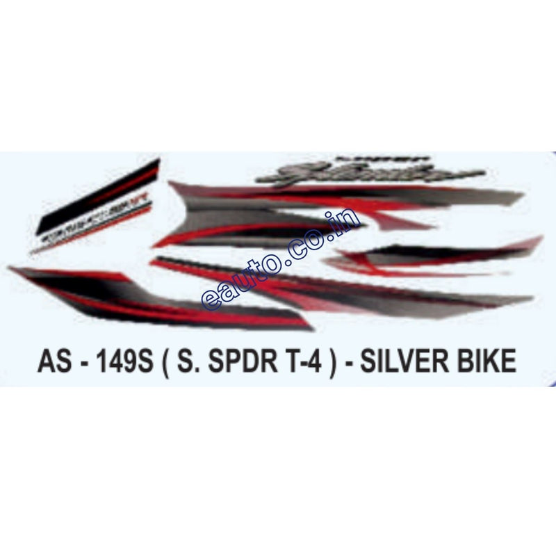 Graphics Sticker Set for Hero Honda Super Splendor | Type 4 | Silver Vehicle