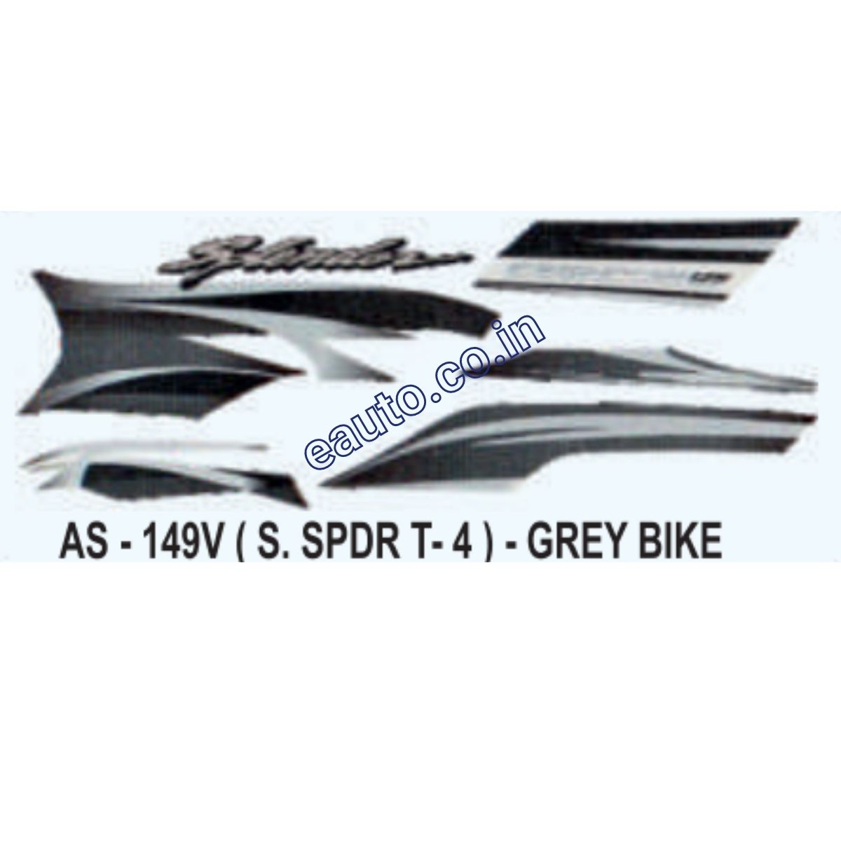 Graphics Sticker Set for Hero Honda Super Splendor | Type 4 | Grey Veh