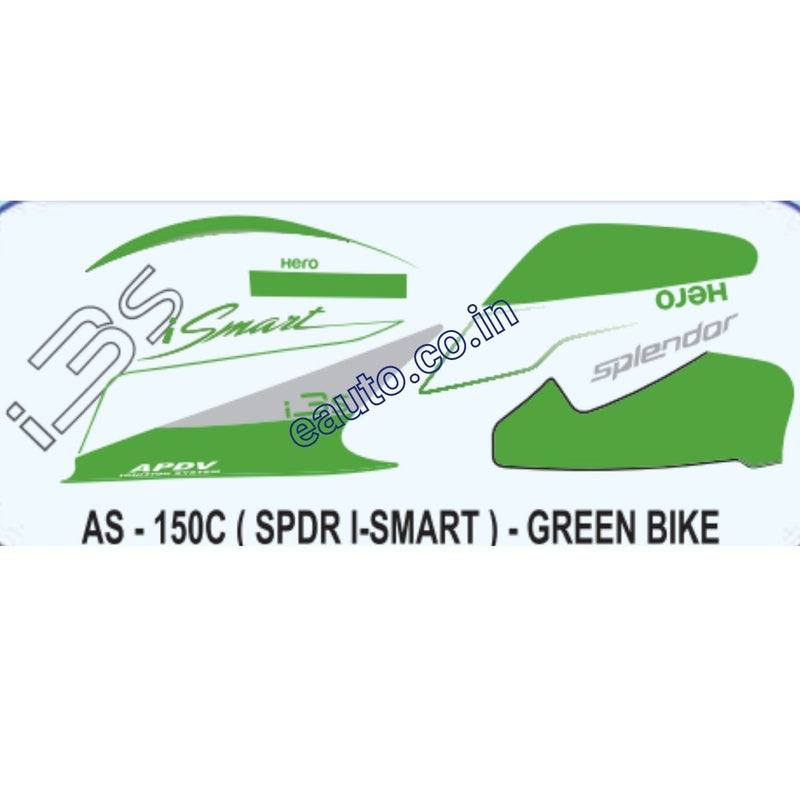 Graphics Sticker Set for Hero Splendor iSmart i3S | Green Vehicle